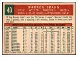 1959 Topps Baseball #040 Warren Spahn Braves VG-EX 1921 475568