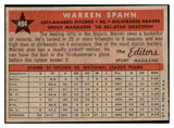 1958 Topps Baseball #494 Warren Spahn A.S. Braves EX 475570