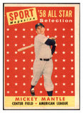 1958 Topps Baseball #487 Mickey Mantle A.S. Yankees VG-EX 475583
