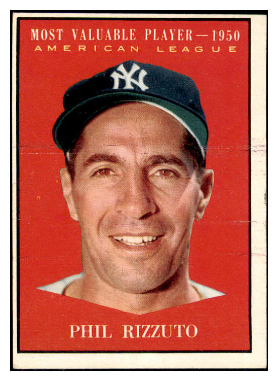 1961 Topps Baseball #471 Phil Rizzuto MVP Yankees EX 475601