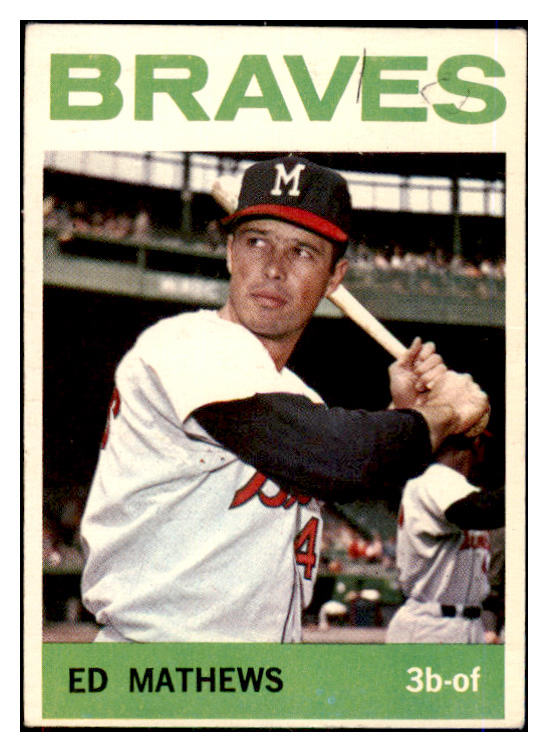 1964 Topps Baseball #035 Eddie Mathews Braves EX 475655
