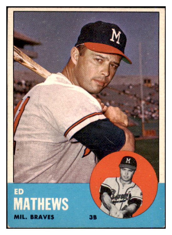 1963 Topps Baseball #275 Eddie Mathews Braves EX+/EX-MT 475656