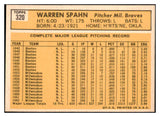 1963 Topps Baseball #320 Warren Spahn Braves EX-MT 475697