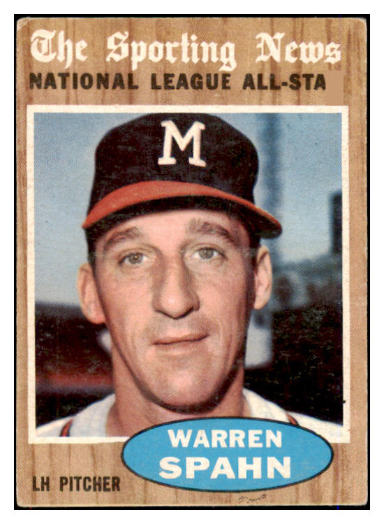 1962 Topps Baseball #399 Warren Spahn A.S. Braves VG-EX 475698