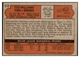 1972 Topps Baseball #510 Ted Williams Rangers EX 475736