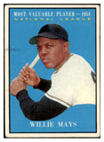 1961 Topps Baseball #482 Willie Mays MVP Giants VG-EX 475773