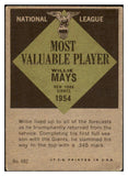 1961 Topps Baseball #482 Willie Mays MVP Giants VG-EX 475773