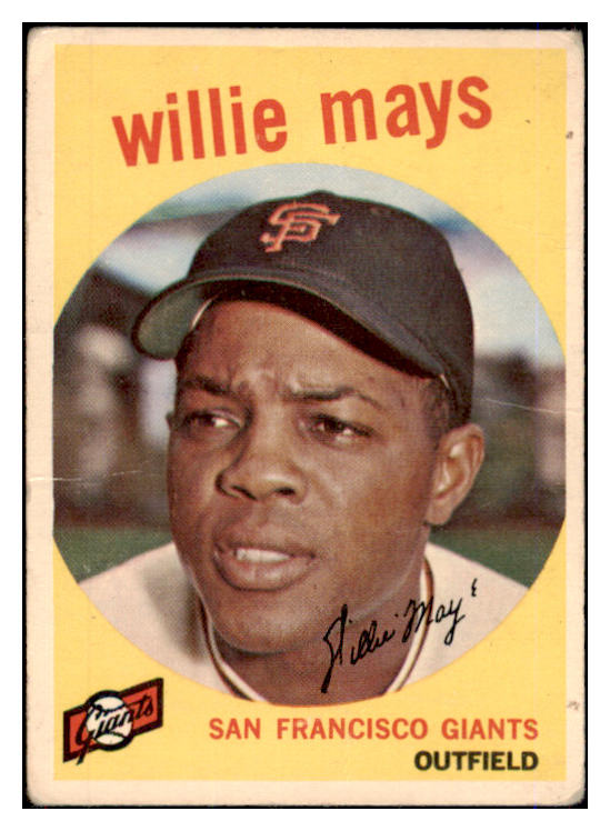 1959 Topps Baseball #050 Willie Mays Giants Good 475783