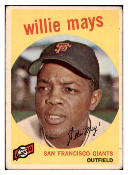 1959 Topps Baseball #050 Willie Mays Giants Good 475783