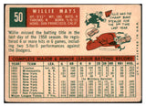1959 Topps Baseball #050 Willie Mays Giants Good 475783