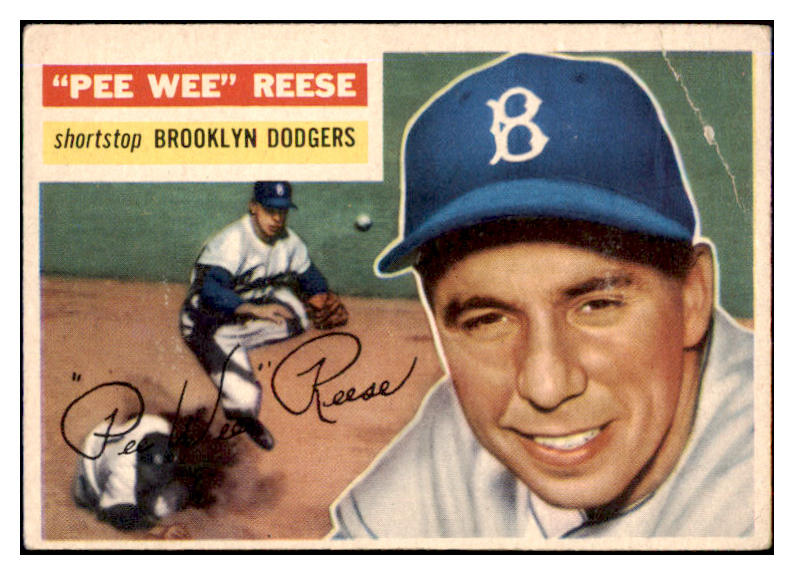 1956 Topps Baseball #260 Pee Wee Reese Dodgers VG 475811