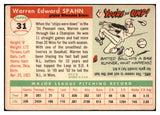 1955 Topps Baseball #031 Warren Spahn Braves VG 475817