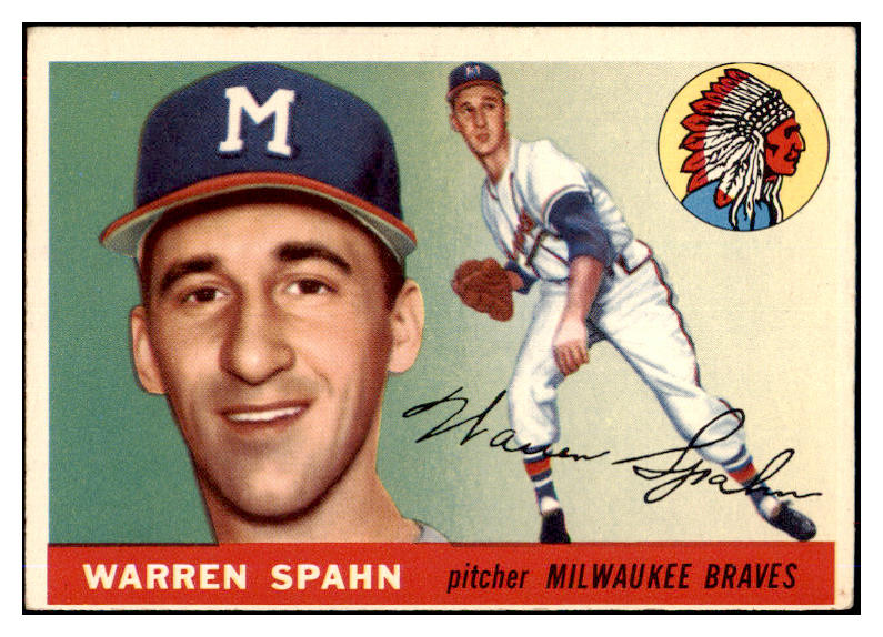 1955 Topps Baseball #031 Warren Spahn Braves EX 475818