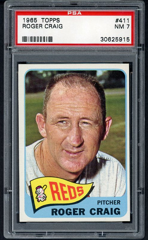 1965 Topps Baseball #411 Roger Craig Reds PSA 7 NM 475852