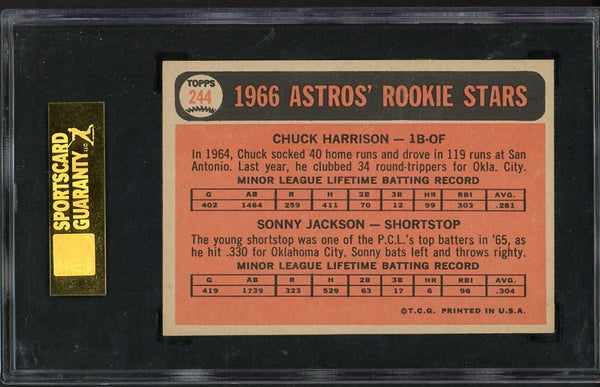 1966 Topps Baseball #244 Sonny Jackson Astros SGC 7 NM 475910