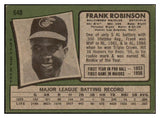 1971 Topps Baseball #640 Frank Robinson Orioles VG-EX 475911