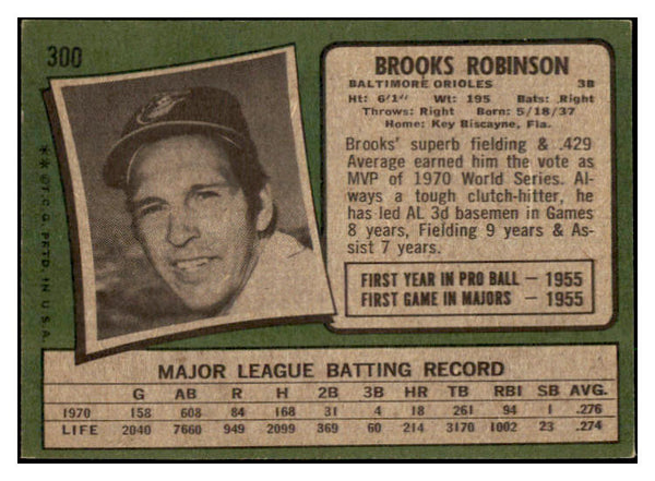 1971 Topps Baseball #300 Brooks Robinson Orioles EX-MT 475914