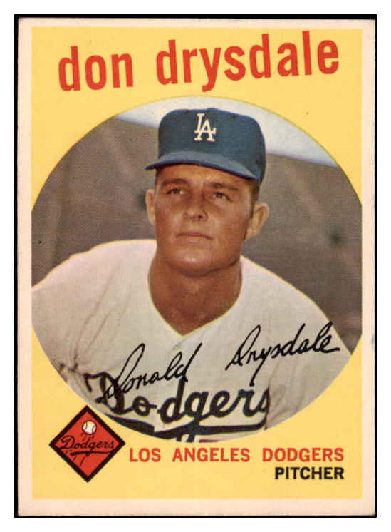 1959 Topps Baseball #387 Don Drysdale Dodgers EX-MT 475951