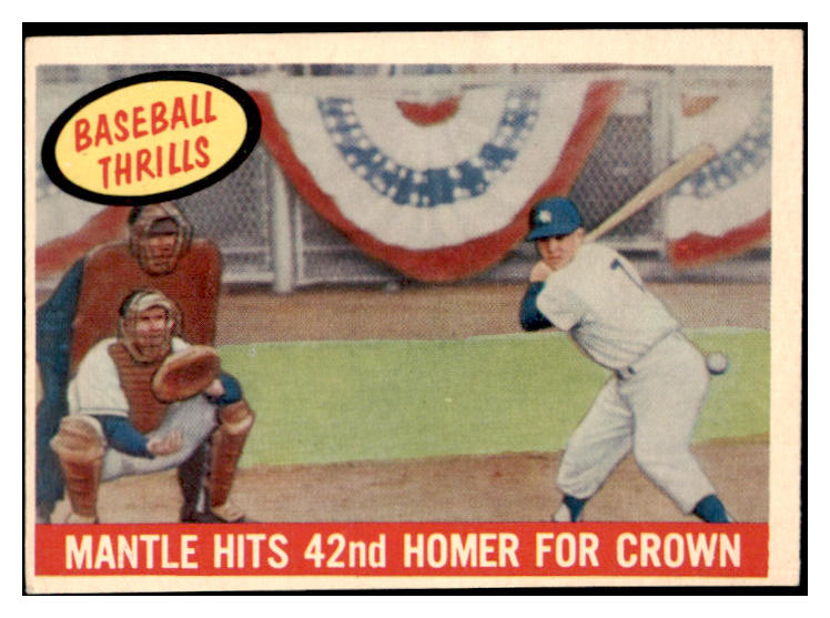 1959 Topps Baseball #461 Mickey Mantle IA Yankees EX 475955