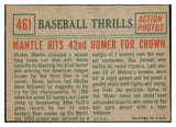 1959 Topps Baseball #461 Mickey Mantle IA Yankees EX 475955