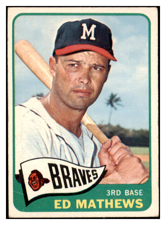 1965 Topps Baseball #500 Eddie Mathews Braves EX 475982