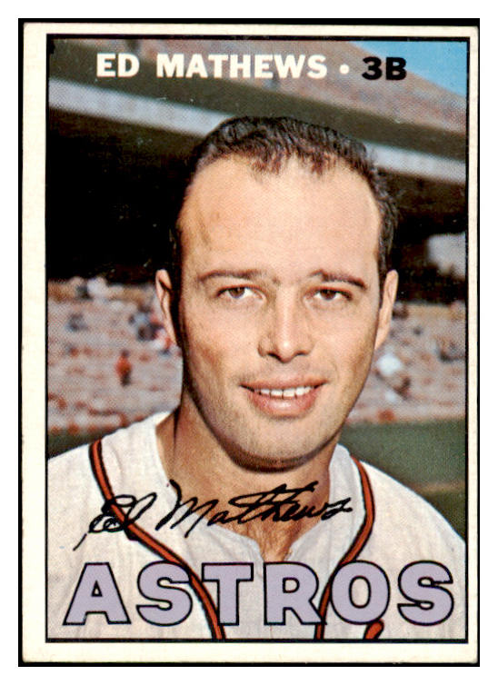 1967 Topps Baseball #166 Eddie Mathews Astros EX-MT 476000