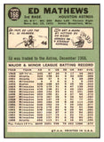 1967 Topps Baseball #166 Eddie Mathews Astros EX-MT 476000