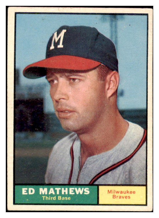 1961 Topps Baseball #120 Eddie Mathews Braves EX 476028