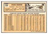 1963 Topps Baseball #550 Duke Snider Mets NR-MT 476039