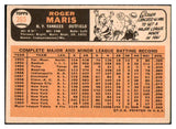 1966 Topps Baseball #365 Roger Maris Yankees VG-EX 476055