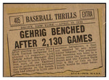 1961 Topps Baseball #405 Lou Gehrig Yankees EX-MT 476108