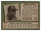 1971 Topps Baseball #630 Roberto Clemente Pirates VG-EX 476135