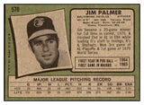 1971 Topps Baseball #570 Jim Palmer Orioles NR-MT 476137