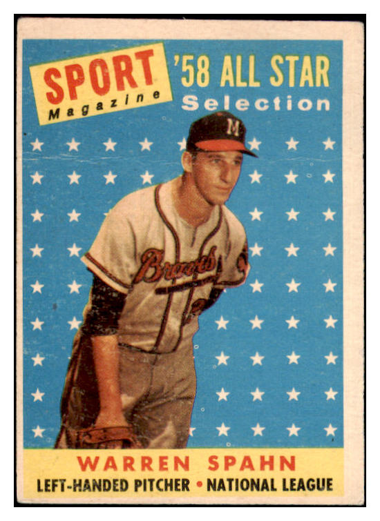 1958 Topps Baseball #494 Warren Spahn A.S. Braves GD-VG 476150