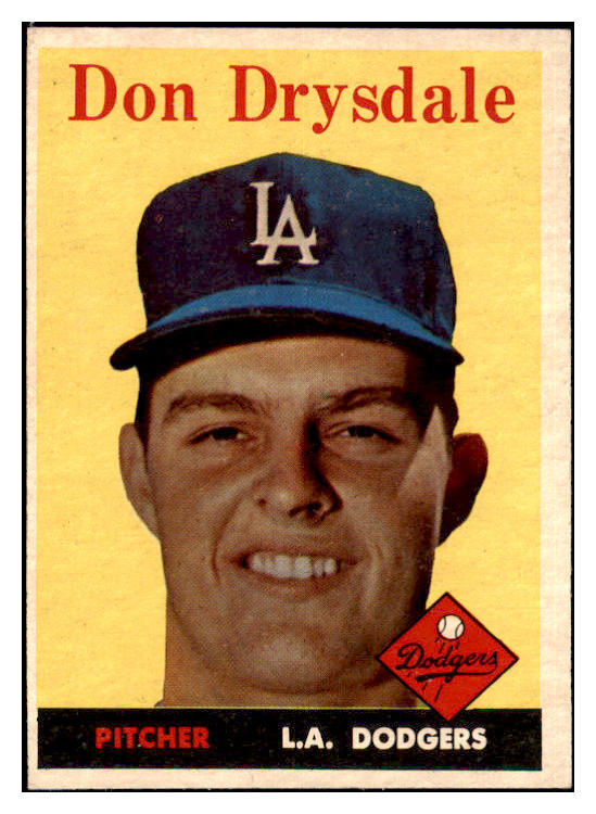 1958 Topps Baseball #025 Don Drysdale Dodgers EX 476160