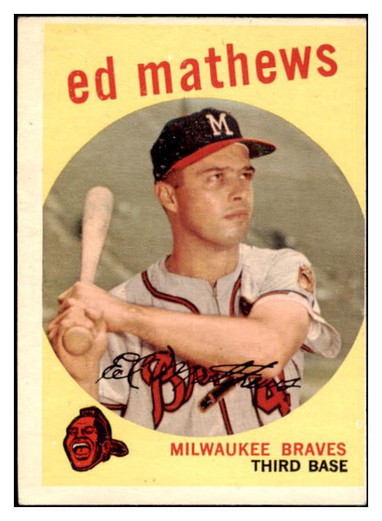 1959 Topps Baseball #450 Eddie Mathews Braves VG-EX 476161