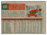 1959 Topps Baseball #450 Eddie Mathews Braves VG-EX 476161