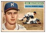 1956 Topps Baseball #107 Eddie Mathews Braves VG Gray 476176