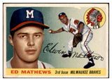 1955 Topps Baseball #155 Eddie Mathews Braves VG 476179