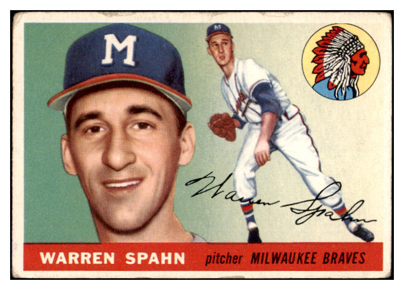 1955 Topps Baseball #031 Warren Spahn Braves VG 476180