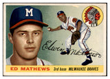 1955 Topps Baseball #155 Eddie Mathews Braves EX 476187