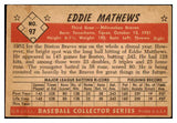 1953 Bowman Color Baseball #097 Eddie Mathews Braves GD-VG 476197