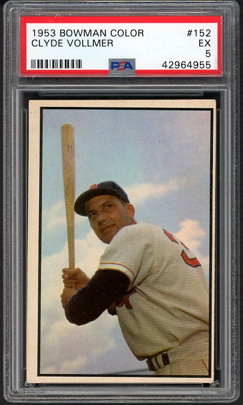 1953 Bowman Color Baseball #152 Clyde Vollmer Senators PSA 5 EX 476205