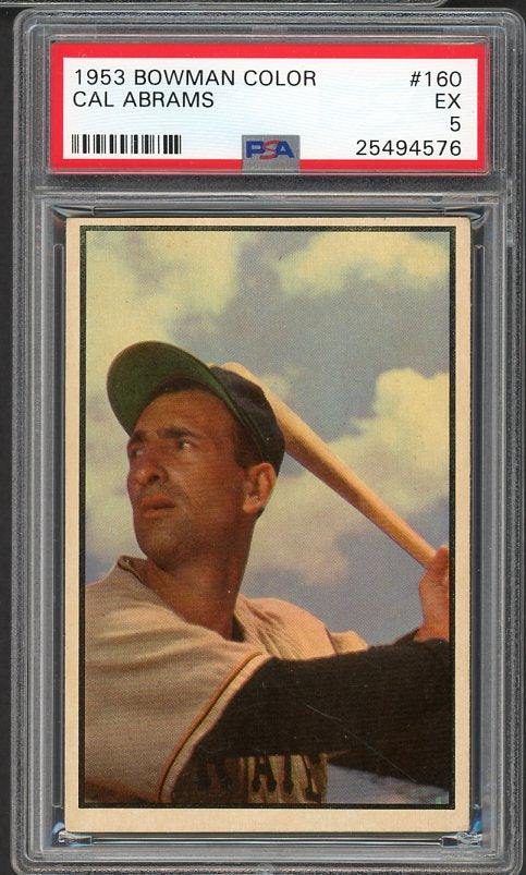 1953 Bowman Color Baseball #160 Cal Abrams Pirates PSA 5 EX 476209