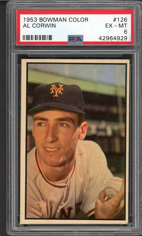 1953 Bowman Color Baseball #126 Al Corwin Giants PSA 6 EX-MT 476230