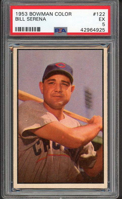 1953 Bowman Color Baseball #122 Bill Serena Cubs PSA 5 EX 476252