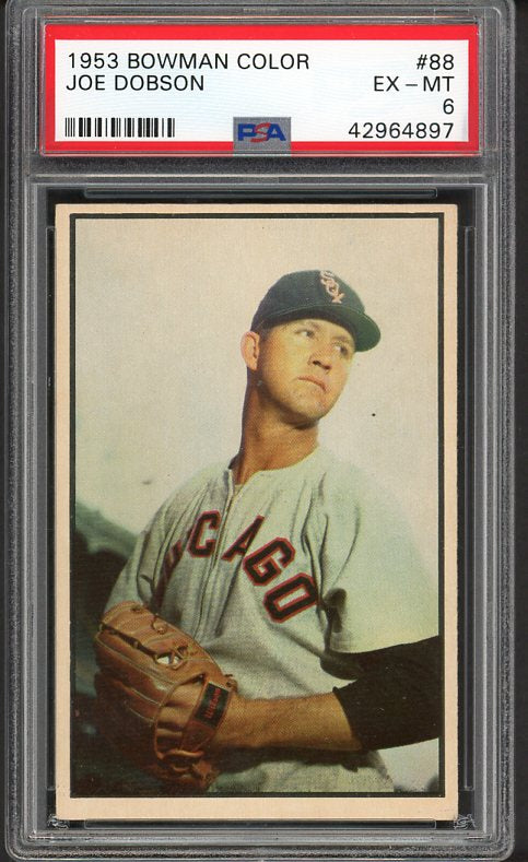 1953 Bowman Color Baseball #088 Joe Dobson White Sox PSA 6 EX-MT 476280
