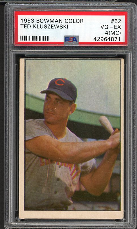 1953 Bowman Color Baseball #062 Ted Kluszewski Reds PSA 4 VG-EX mc 476298