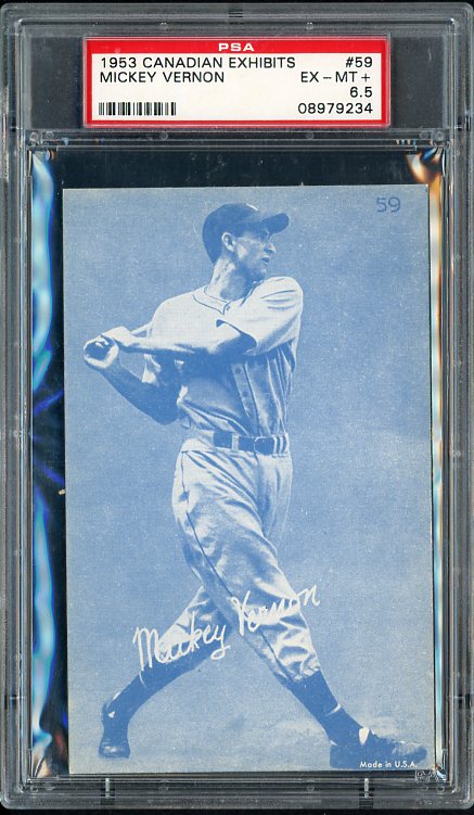 1953 Canadian Exhibits #059 Mickey Vernon Senators PSA 6.5 EX-MT+ 476362