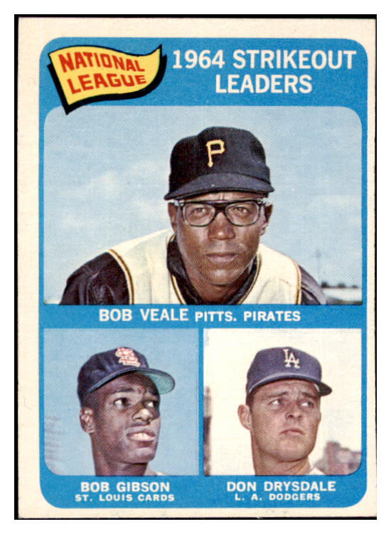 1965 Topps Baseball #012 N.L. Strike Out Leaders Bob Gibson EX-MT 476443